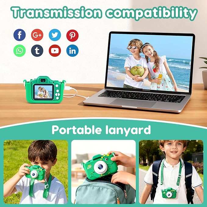 Kids Camera Toys for 3-12 Year Old Boys Girls,Toddler Camera 1080P Birthday Christmas Gifts for Grandkids,Toys for 4 5 6 7 8 9 10 11 Year Old Kids with 32G SD Card