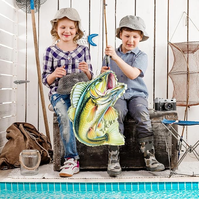 WERNNSAI Fish Piñata - Fishing Game Piñata Ocean Piñata Under the Sea for Boy Adult Party Decoration Summer Pool Party Game Supplies Favors with Bat Blindfold