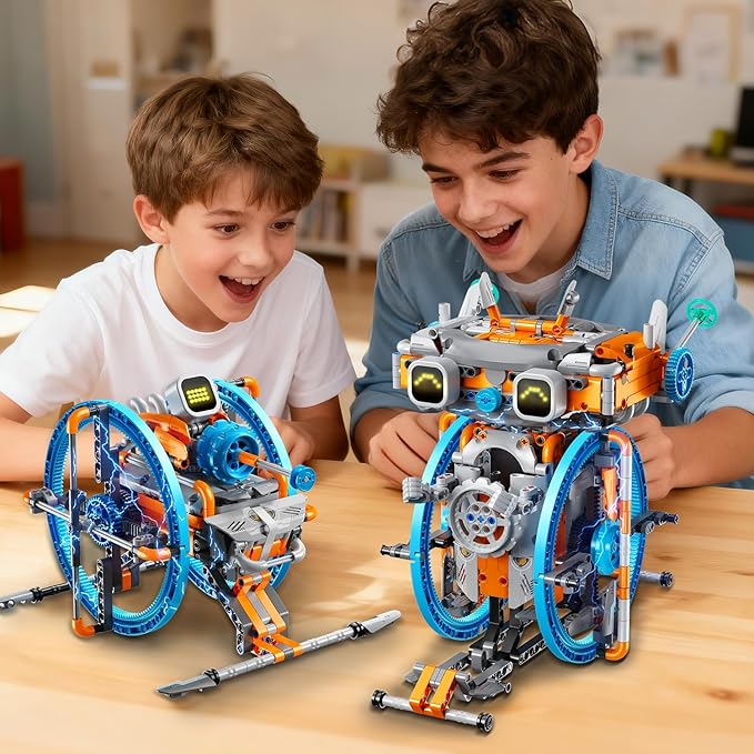 RC Robot Toys with Changeable LED Eyes & Sound, App & Remote Control Rechargeable Robotics with Unqiue Wheel Design 5-in-1 Model Kit Gift for Kids Boys Girls Teens Age 12+ Years Old(783 PCS)