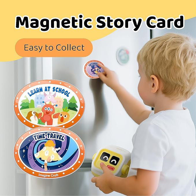 Imagine Craft Story Cards – Magic & Time Adventures 2-Pack for Story Player, 100 Personalized Audio Stories with Fun Quizzes, Screen-Free Learning for Kids, Perfect for Bedtime Play(No Player)