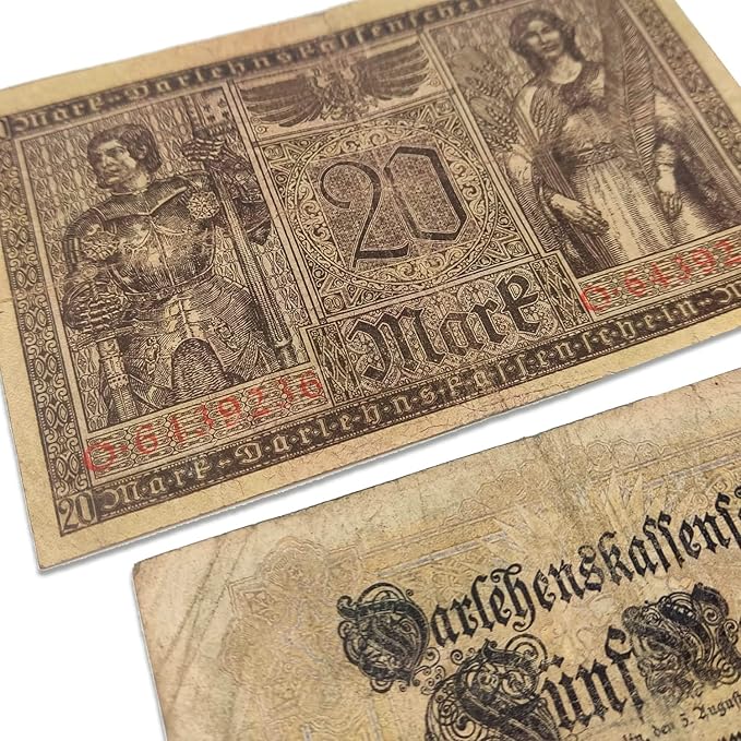 IMPACTO COLECCIONABLES WWI German Empire Collection - 7 banknotes issued from 1914 to 1918 Certificate of Authenticity included