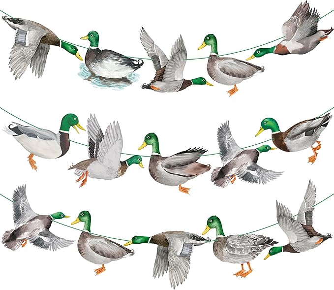 Mallard Duck Banners Duck Hunting Party Banners Duck Theme Birthday Party Decoration for Duck Hunter Baby Shower Supplies