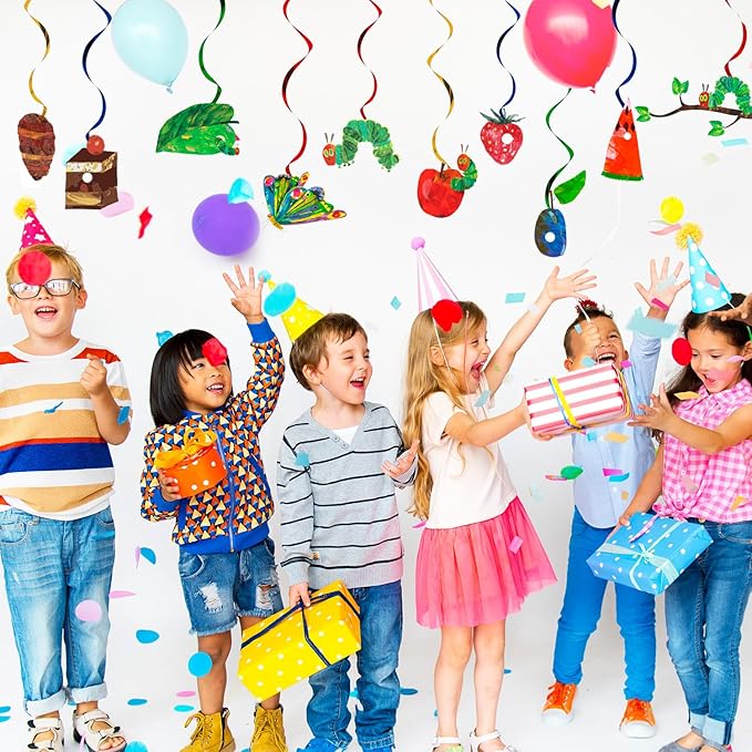 The Very Hungry Caterpillar Hanging Swirl, 40pcs Caterpillar Butterfly Birthday Hanging Swirl for Hungry Caterpillar Birthday Decorations