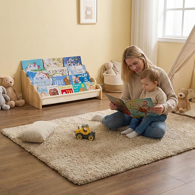 Hautton Carrying Case for Toniebox 2/1 Audio Player Bundle with Puricon 4-Tier Kids Bookshelf
