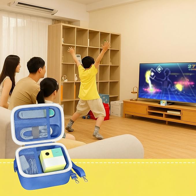 Againmore Case Compatible with Nex Playground Active Play System, Video Game Console Storage Holder Bag with Custom Slots for Device, HDMI Power Cord, Remote Control and Accessories-Blue(Box Only)