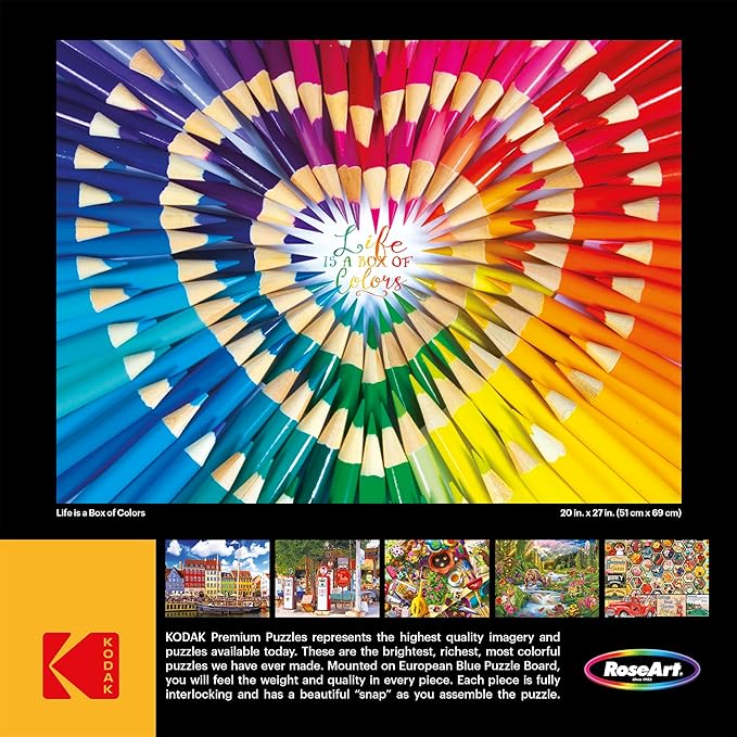 RoseArt - Kodak Premium - Life is a Box of Colors - 1000 Piece Jigsaw Puzzle for Adults