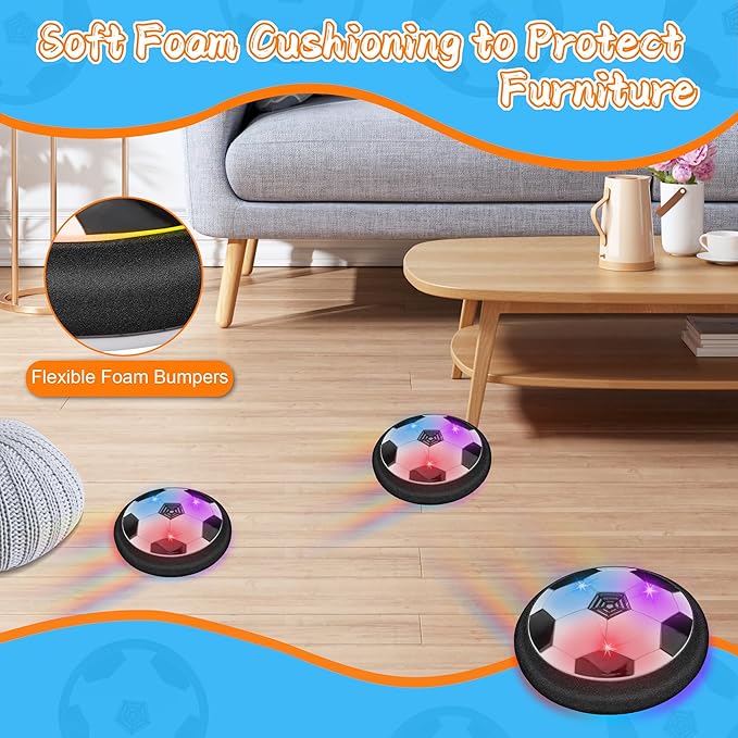 LED Hover Soccer Ball, Floating Soccer Set with 2 Goal Soccer, Indoor Soccer Game for Young Boys and Girls, Birthday Gifts for Young Kids, Toys Gifts for Ages 3-12