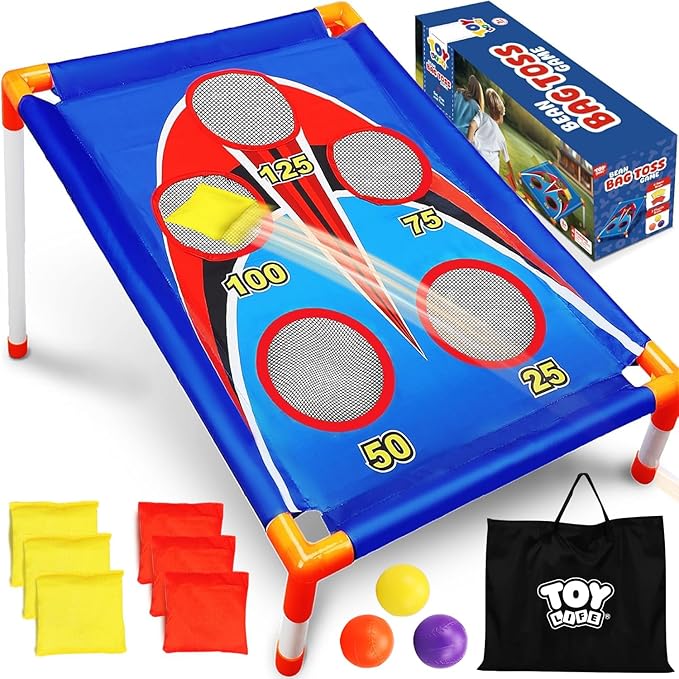 TOY Life Bean Bags Toss Carnival Games, Cornhole, Outdoor Toys for Kids Ages 4-8, Backyard Game Sports & Outdoor Play, Outside Toys for Ages 5-7, Family Lawn Yard Games Birthday Party, Gift for Boys