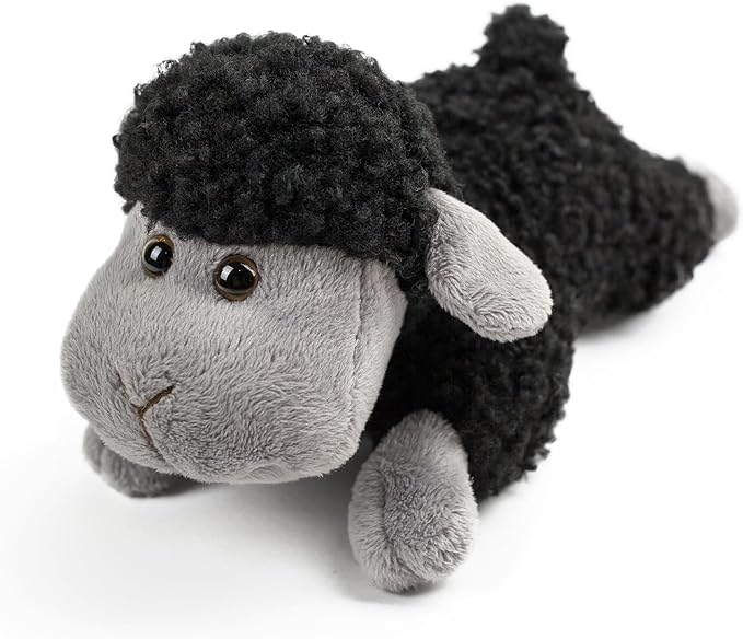 Tiny Heart Sheep Stuffed Animal, Sheep Plush Toy, Lamb Stuffed Animal Cute Soft Stuffed Lamb Kids Boys and Girls Birthday Home Decor Cuddly Black Lamb Toys (Prone Position)