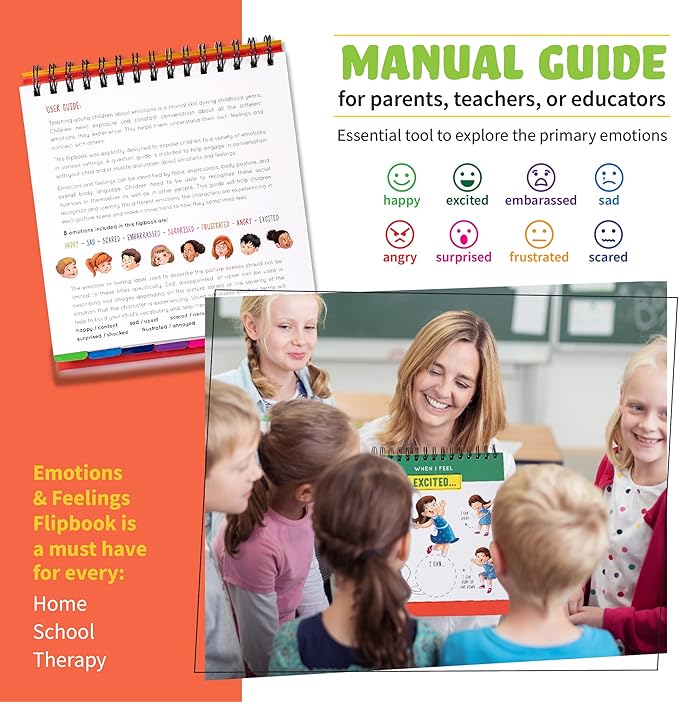 Emotion and Feeling Busy Book for Kids, Calming Corner, ABA Therapy Materials, Emotion Charts, Autism Homeschooling ADHD Tool, Social Emotional Learning