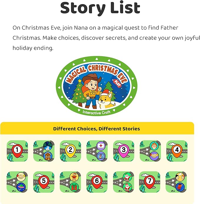 Christmas Adventure & Creation Story Cards – Make Your Own Craft + Interactive Craft, Upload MP3 Audio, Interactive Christmas Story, Screen-Free Learning for Kids 3–8 (No Player)