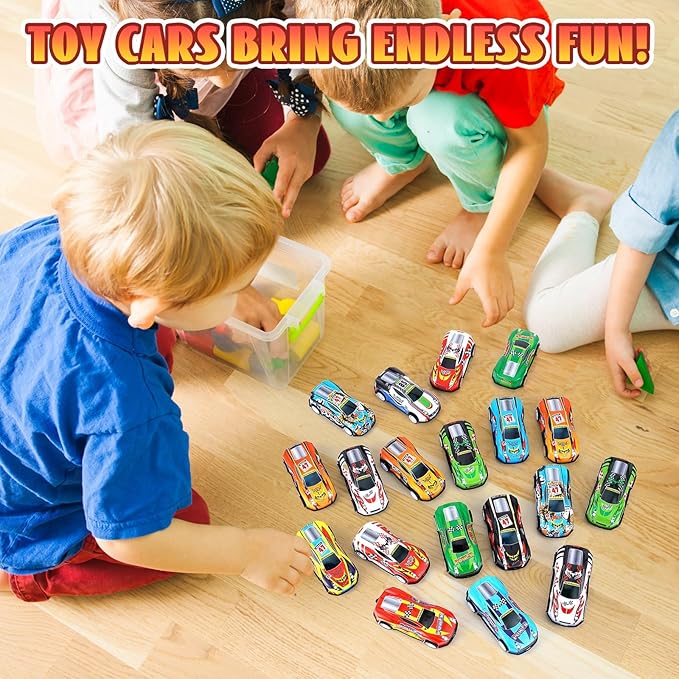 DERTE 280 Pcs Pull Back Cars for Kids Mini Car Toys Bulk Metal Race Vehicles Party Favors Goodie Bag Stuffers Classroom Prizes for Boys Girls Toddlers