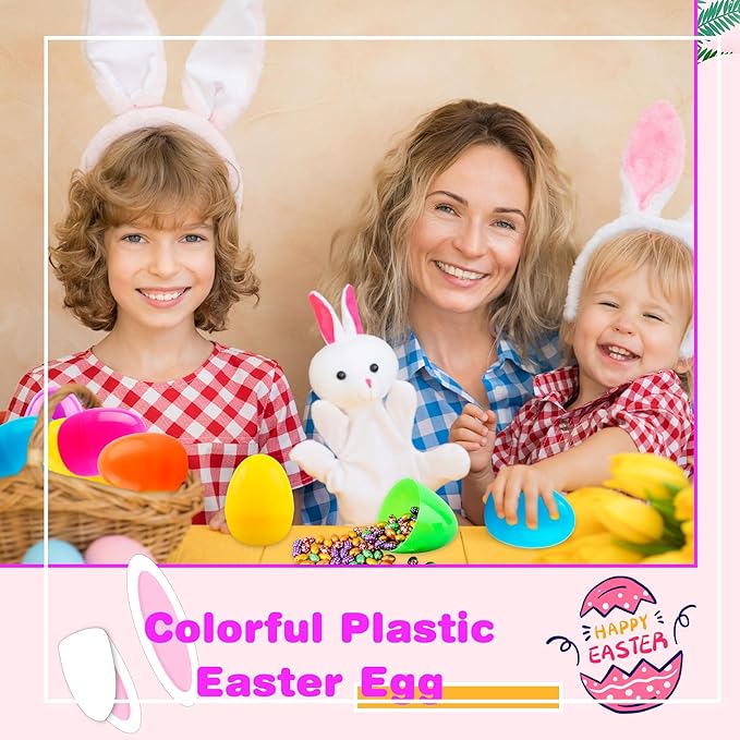 4 Inch Plastic Fillable Easter Eggs 36/54/ 66/78 pcs Large Colorful Easter Egg Big Flat Bottom Eggs Bulk for Easter Basket Fillers Egg Hunt Party Supplies (36 Pcs (6 Color) - Flat Bottom (4 Inch))