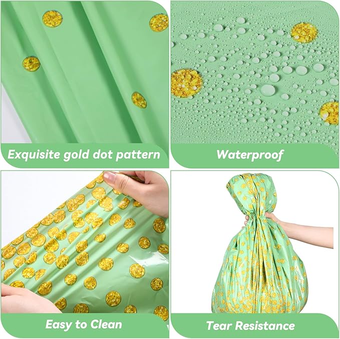 VitalCozy Round Dot Tablecloth 84 Inch Plastic Table Cover Polka Dot Confetti Tablecloths for Easter 2026 Graduation Prom Wedding Birthday Spring Party Supplies(Sage Green and Gold,3 Pcs)