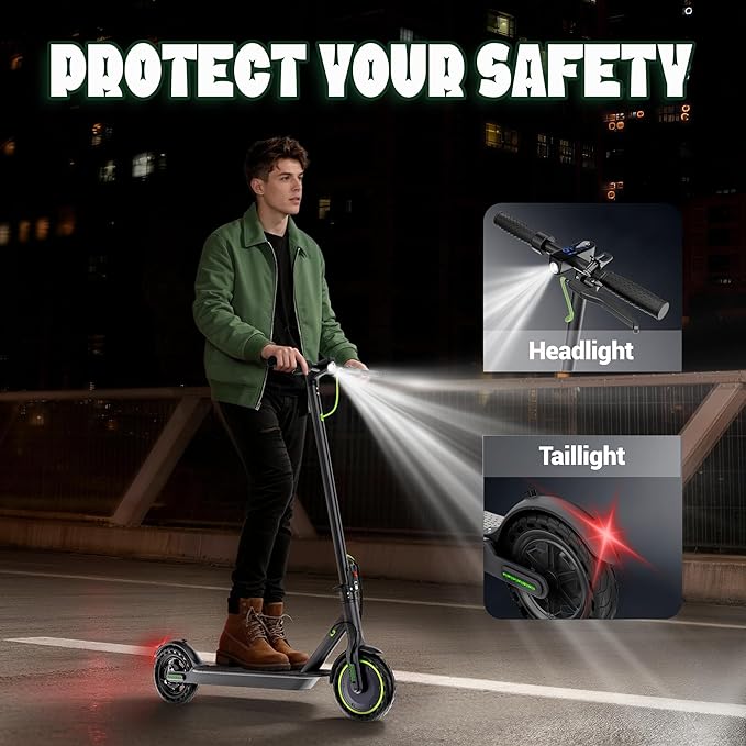 VOLPAM Electric Scooter, 350W/500W Powerful Motor, 8.5"/10" Solid Tires, 19/21Mph, 28/23/21/16 Miles Max Range, Dual Braking