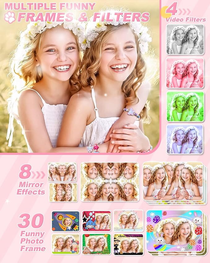 Kids Camera, 1080P 48MP Front Selfie Toddler Camera, 3.5 inch Big Screen Toy Camera, 10X Zoom in Chritmas Birthday Gift Cameras for Kids Boys Girl Age 2 3 4 5 6 7 8 9 10 11 12, Red