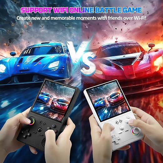 UYTGXEN XF40V Retro Handheld Game Console with 2*Detachable Long Joysticks, 4.0-Inch HD IPS Screen Retro Gaming Console, Preloaded Classic Games with Multiple Emulator, Pocket Video Gaming