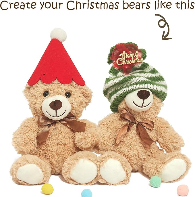 Teddy Bears Bulk 12 Packs Teddy Bear Stuffed Animal Plush Toys Gift for Kid Girlfriend,13.5 Inches Dark Brown Stuffed Bears for Christmas Valentine's Day Birthday Wedding Party