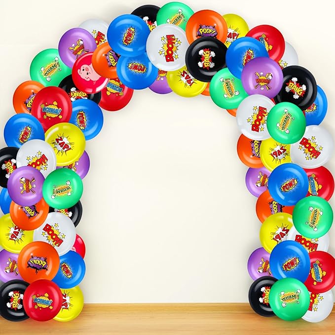 40 Pack Hero Balloons 12 Inches Hero Party Favors Latex Balloons Party Supplies Pets Decorations for Birthday