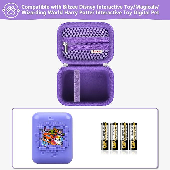 Carrying Case for Bitzee Disney/Magicals/Wizarding World Harry Potter Interactive Characters Inside Interactive Toy Digital Pet, Disney Toys & Digital Pet Kids Toys for Girls & Boys, Purple