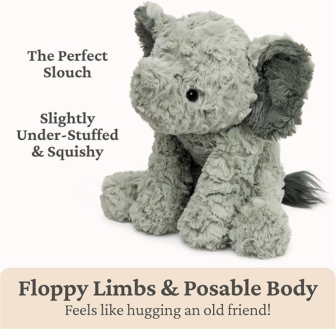 GUND Cozys Collection Elephant Plush, Elephant Stuffed Animals for Ages 1 and Up, Gray, 10"