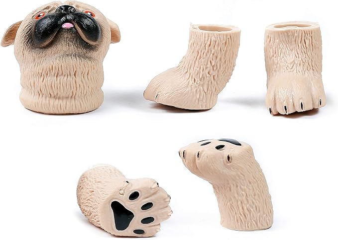 AQKILO Finger Puppet Set, Animals Puppet Show Theater Props, Novelty Toys Weird Stuff Gifts (Squirrel & Pug)