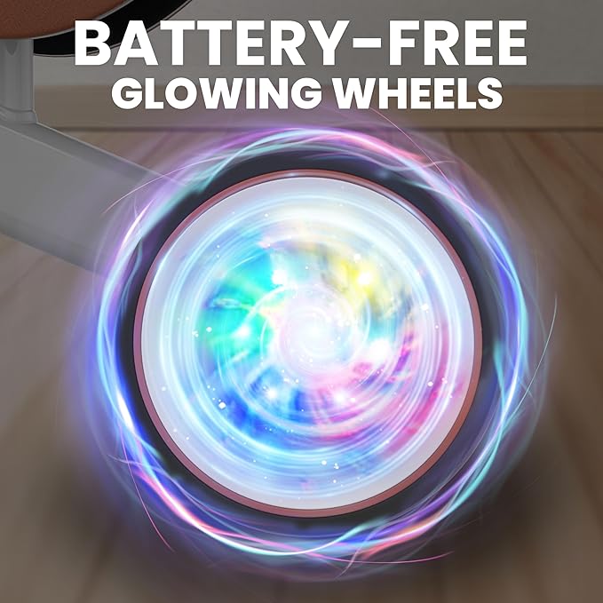 BEKILOLE Baby Balance Bike with Light Up Wheels | Toys for 1 Year Old Boy | 1st Birthday Gift for One Year Old Boy & Girl | 12-36 Month Toddler Bike - White & Brown