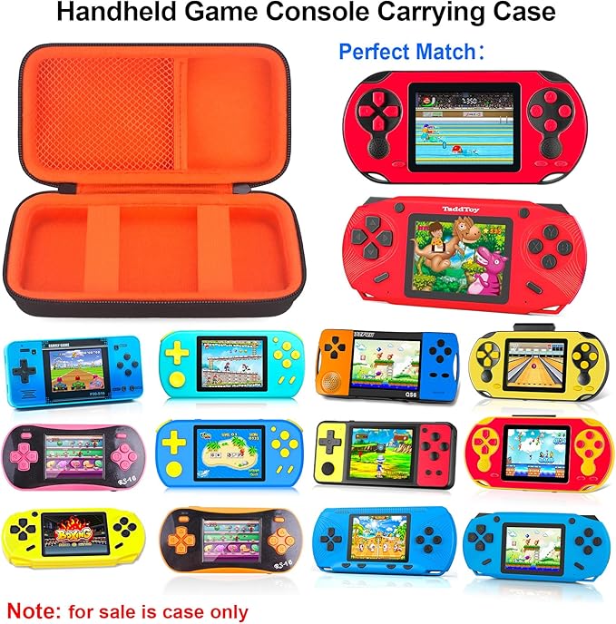 Elonbo Carrying Case for WELLST·G/ TaddToy/ Beijue/ Family Pocket/ CCTU/ X-JOYKIDS/ GREENCREEK/ Beico/ KAVOYI/ GuaiyeyeAP/ TEBIYOU Handheld Game Console, Portable Electronic Gaming Player Bag, Black+