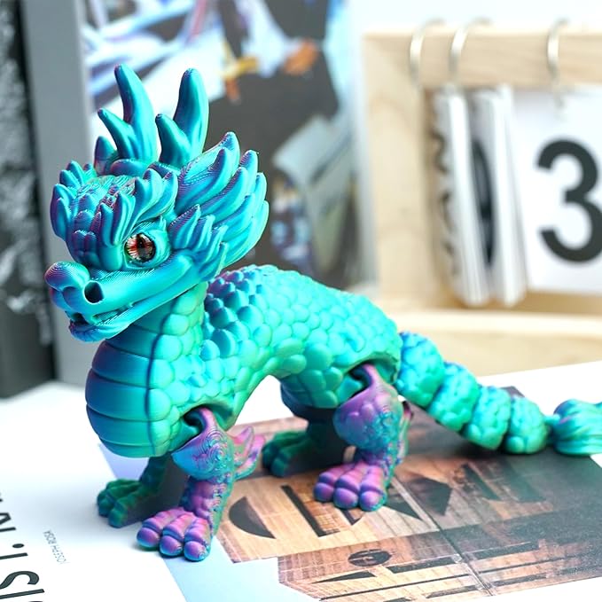 3D Printed Kylin Model,Flexible Animals Toy Statue,Movable Joints,Home Office Decor,Interesting Toys for Autism/ADHD,Festival Gifts toco,Fidget Toys, Executive Desk Animals Toy