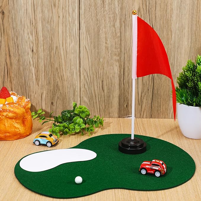 Tinideya 4 Set Golf Centerpieces Table Decorations Golf Party Supplies Including Ball Sand Trap Red Flag Plastic Flag Stand for Sport Themed Birthday Party Decor
