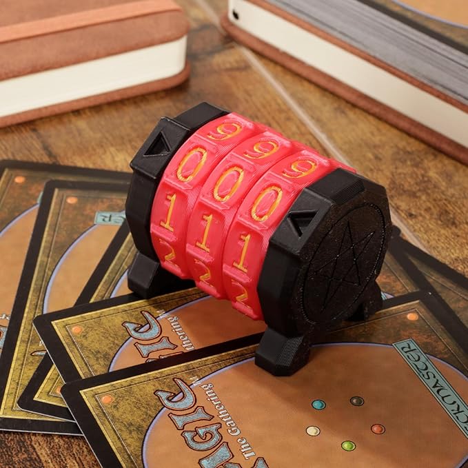 MTG Life Counter Wheel Health Tracker Gradient Game Counter for Board Game Compatible Table top Games with Magic Card Game Accessories CCG Creature Stats (Red)
