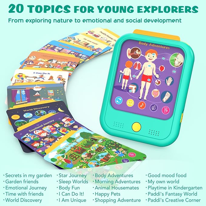 Kids Learning Tablet Educational Learning Pad for Toddlers 2-5 to Learn Alphabets, Numbers, Foods, Time, Music, Vehicles,Tablet Toy for Toddlers Ages 2 3 4 5 6 Years Old Green