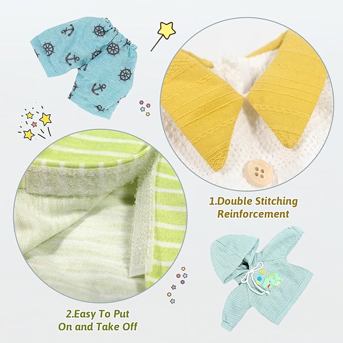 Baby Dolls Clothes Boy for 12-16 Inch Dolls, 4 Sets 15 Inch Doll Outfit Accessories