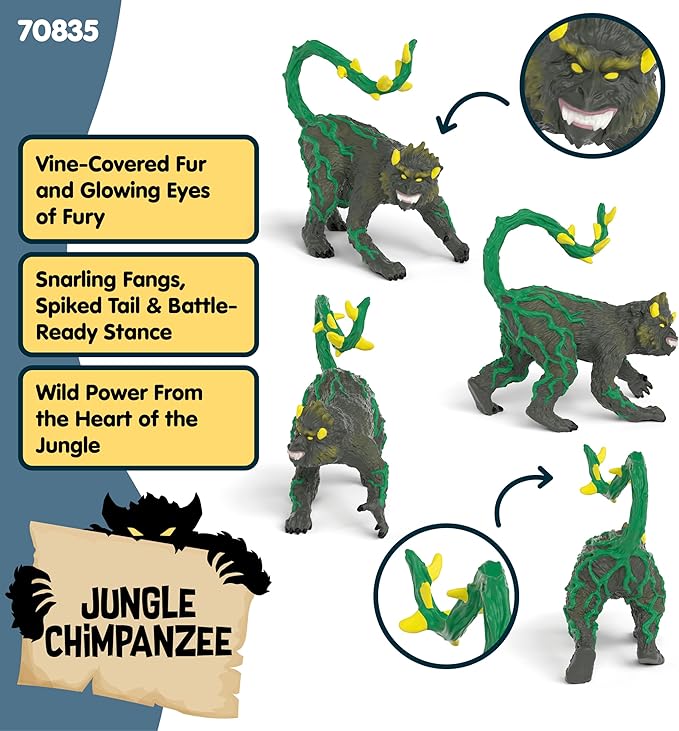 Schleich Eldrador Creatures - 3" Jungle Chimpanzee Toy - Durable Beast Figure for Boys and Girls - Imaginative Play Fantasy Chimp Figurine - Monster Monkey Toys for Kids Ages 7+ | 70835