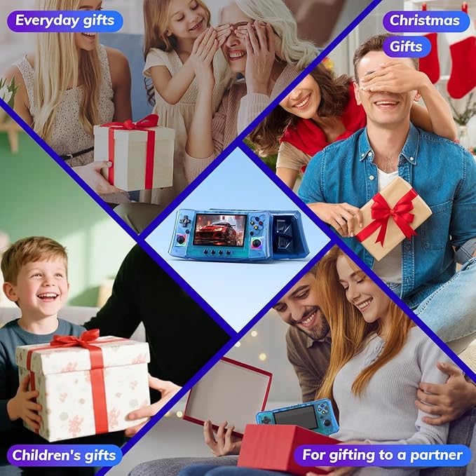 RegiisJoy R50 Ultra 50000 in 1 Handheld Game Console, 4.5 Inch IPS Screen Retro Gaming Consoles Main Emulators, Portable Mini Pocket Arcade 4000mAh Battery,256G TF Card,Linux System