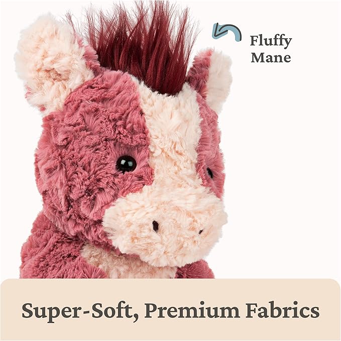 GUND Cozys Collection Horse Stuffed Animal, Spring Decor, Plush Toy for Ages 1 and Up, Pink/Red, 10”