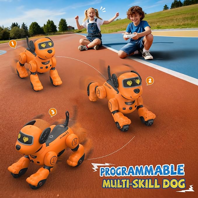 anysun Robot Dog for Kids, Remote Control Dog with Voice and Touch Interaction, Followable Programmable Dog Robot, Singing, Dancing, Talking, Smart Stunt Robot Dog Toy Gift for Boys Girls
