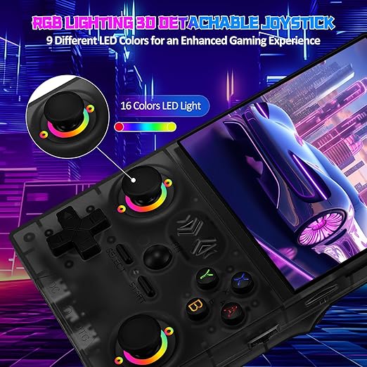 UYTGXEN XF40V Retro Handheld Game Console with 2*Detachable Long Joysticks, 4.0-Inch HD IPS Screen Retro Gaming Console, Preloaded Classic Games with Multiple Emulator, Pocket Video Gaming