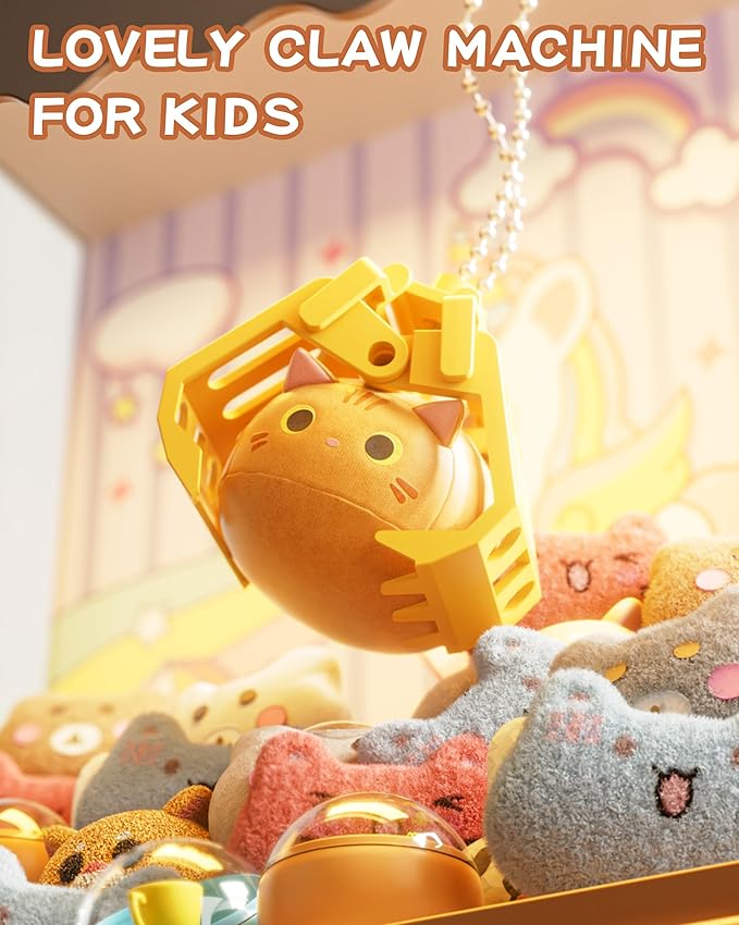 55 PCS Claw Machine for Kids, Vending Machine with Lights Sound, Electronic Prize Dispenser for Kids Girls, Claw Toys Game Gifts for 4 5 6 7 8 Years Old Girls Boys