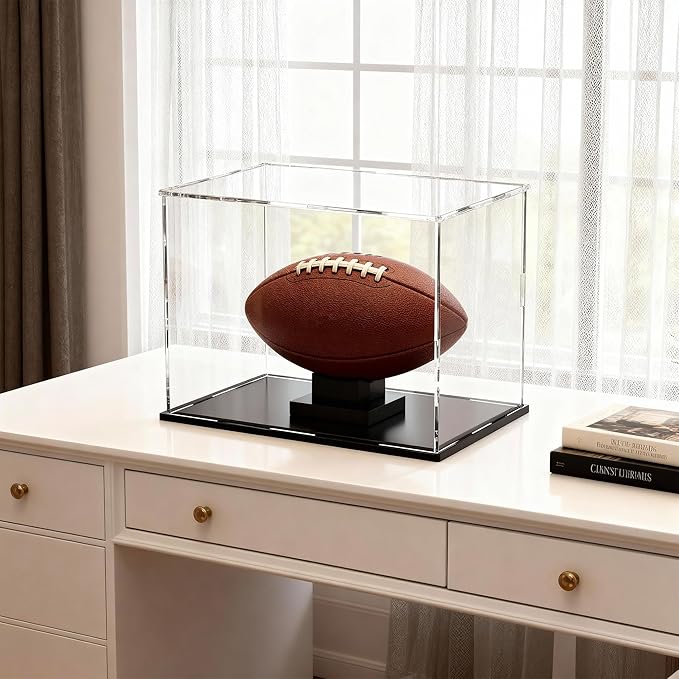 Large Acrylic Display Case for Figures, Clear Acrylic Box with Black Base for showcaseing Miniature, Toys Collectables and Dolls 16 (L) × 12 (W) × 10 (H) inch
