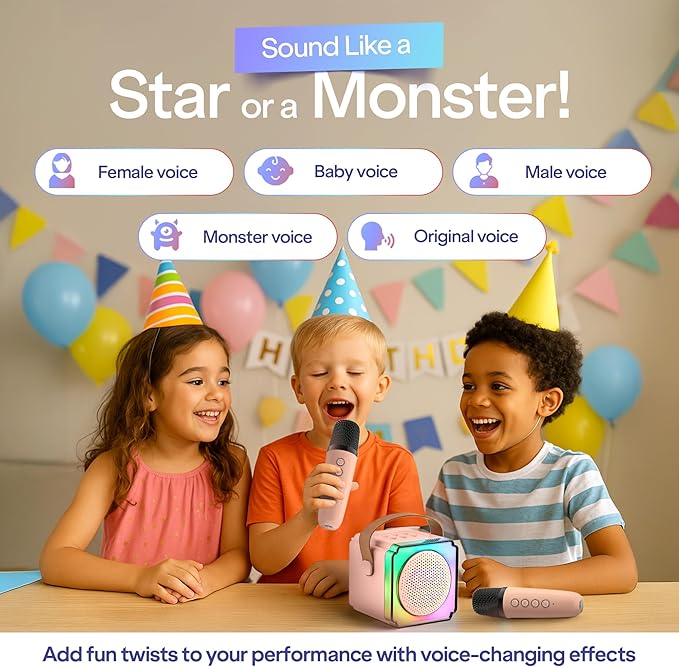Karaoke Machine for Kids (1, Pink)
