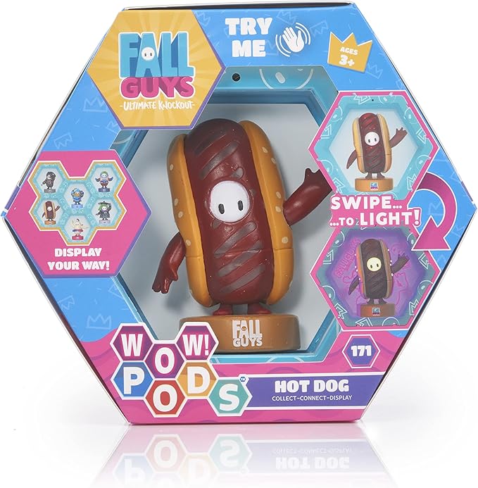 Wow! PODS Fall Guys: Ultimate Knockout - Hot Dog Light-up Bobble-Head Figure | Official Merchandise, Collectibles, Toys and Gifts | for Fall Guys Fans