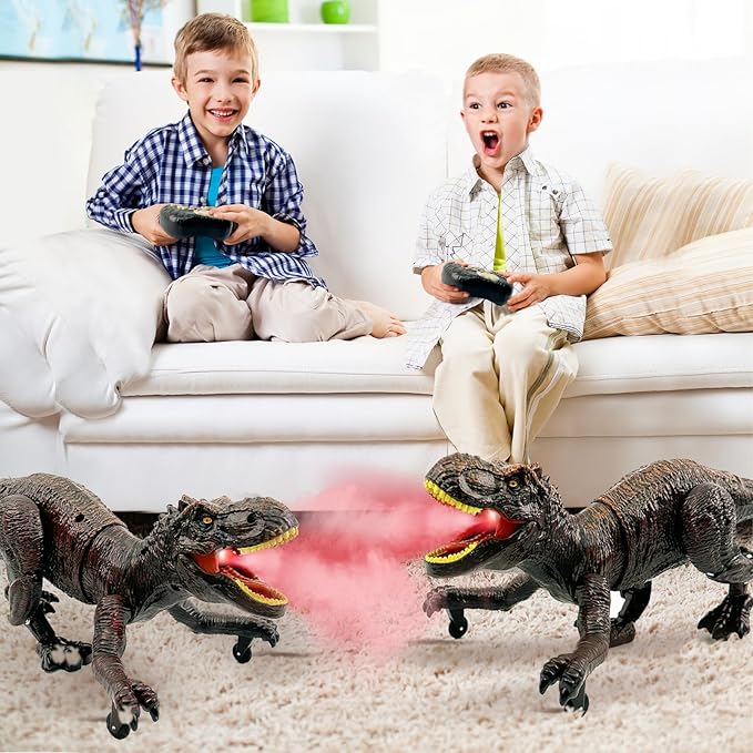 Remote Control Dinosaur for Boys 4-7, Robot Dinosaur Toys for Kids 5-7, rc Dinosaur with Realistic Legs & Spray Stream,Remote Dinosaur Toys for Kids3 4 5 6 9 Year Old boy Birthday Gift (Red)