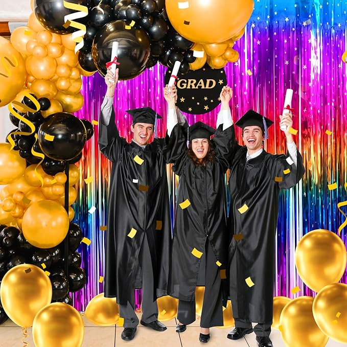 3 Pack Rainbow Backdrop Party Decorations Tinsel Curtain Party Backdrop Foil Fringe Birthday Decorations Photo Booth Streamer Rainbow Theme Bachelorette Graduation Party Decorations