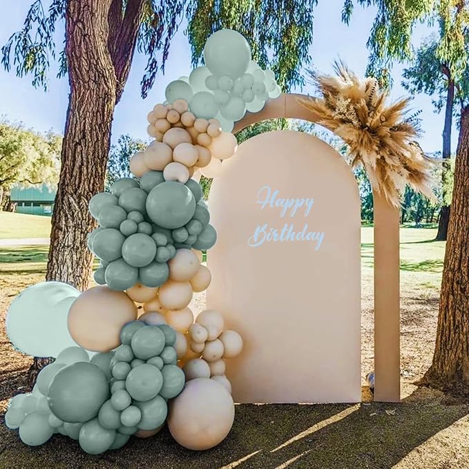 Dusty Blue Neutral Balloons, 12 Inchs Baby Blue White Apricot Grey Neutral Balloons for Birthday, Bridal Shower Baby Shower Wedding Party Decoration