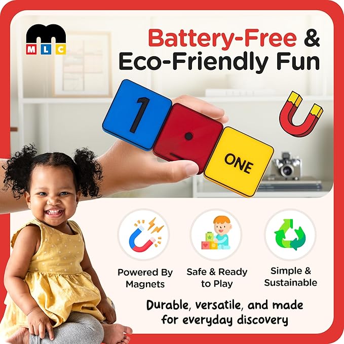 Learn Your Numbers! Self-Correcting Magnetic Tiles - Educational Toy Set for Counting, Number Sense and Word Recognition – Fun and Engaging Number Puzzle for Essential Skill Development