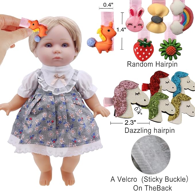 Alive Baby Doll Clothes and Accessories - 10 Sets Girl Doll Clothes Dress for 12 13 14 15 16 Inch Dolls, Baby Doll Clothes - Dolls Outfits Accessories with Hairpin & Underwear 22 Pcs for Girls Gift