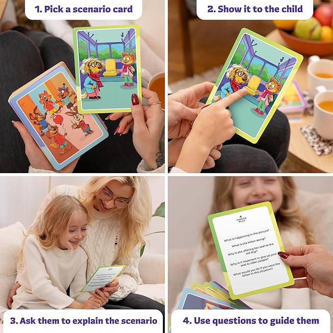 Who What Why MEGA Pack Conversation Cards for Kids – Learning Materials for Logic, Social Skills, Diversity & Inclusion, Feelings & Emotions, and Safety Awareness – Conversation Game Ages 4+