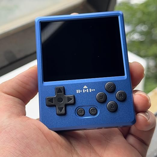 GKD Pixel 2 Metal Console 2.4-inch IPS Screen Aluminum Body Gaming Player Retro Pocket Mini Game Console Portable Handheld Come With 64GB TF Card (Blue)