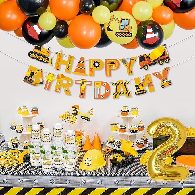 50Pcs Construction Cups, 12oz Construction Themed Party Cups for Home Birthday Supplies Baby Shower Party Favors Table Decorations